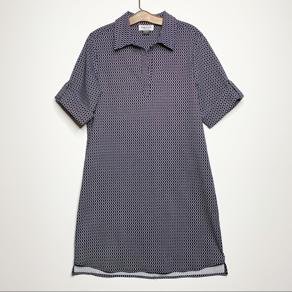 Snappy Turtle Women's Roll Tab Sleeve Shirt Dress